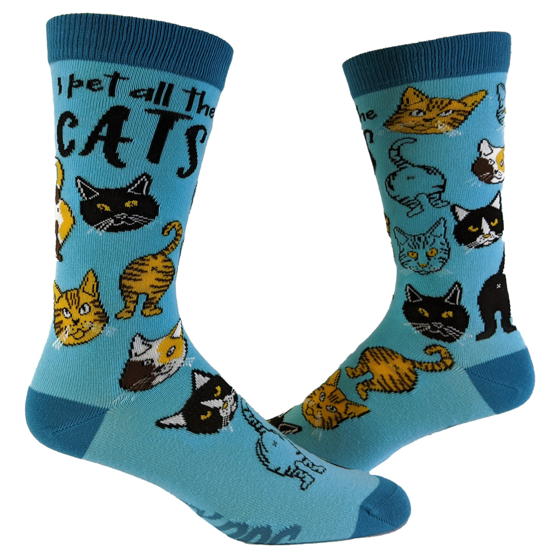 Womens Pet All The Cats Socks Funny Cat Face Hilarious Kitten Novelty Footwear Image 1