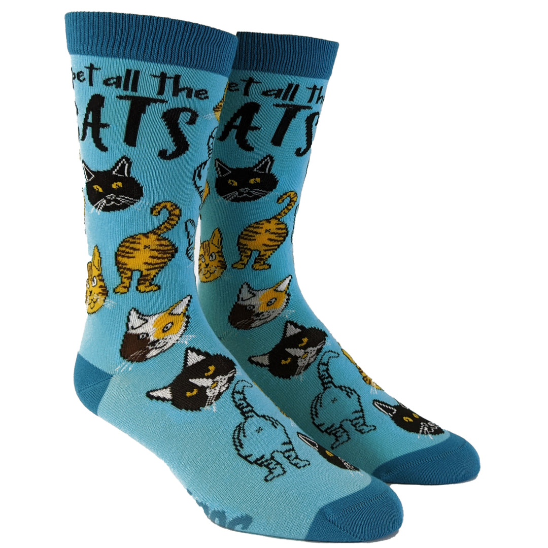 Womens Pet All The Cats Socks Funny Cat Face Hilarious Kitten Novelty Footwear Image 2