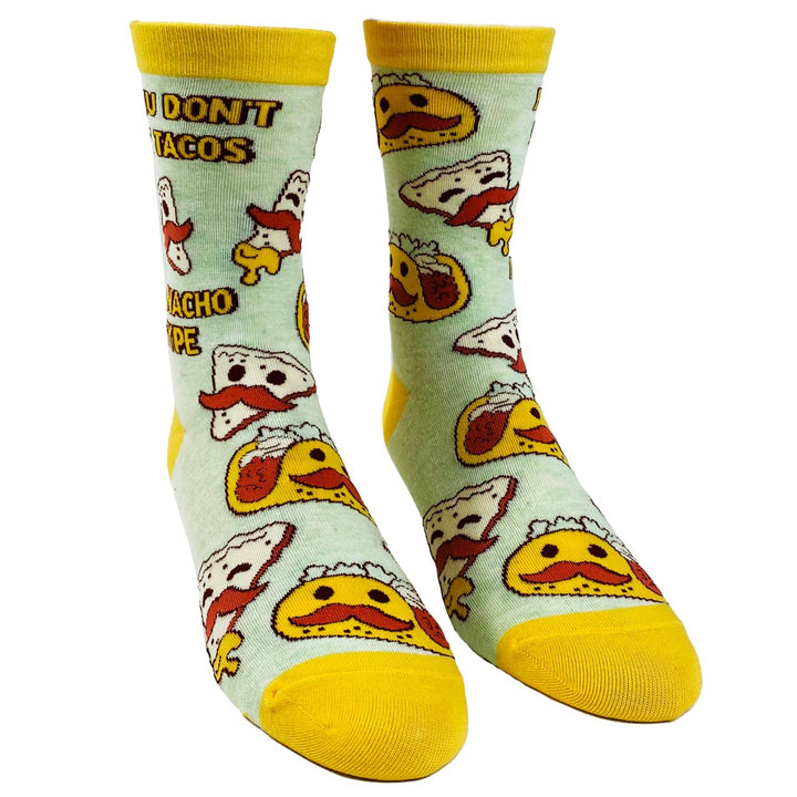 Youth If You Dont Like Tacos Im Nacho Type Socks Funny Mexican Food Cinco De Mayo Footwear Image 2