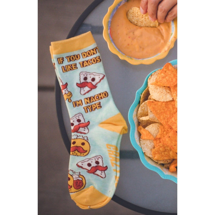 Youth If You Dont Like Tacos Im Nacho Type Socks Funny Mexican Food Cinco De Mayo Footwear Image 7