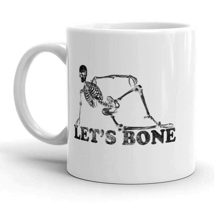 Lets Bone Mug Funny Skeleton Halloween Coffee Cup - 11oz Image 1