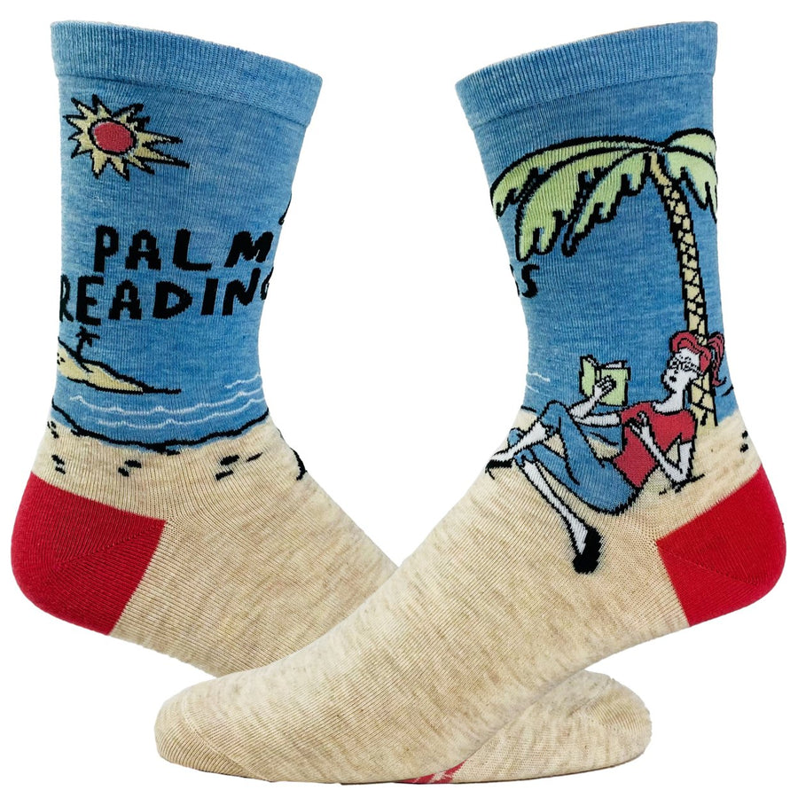 Womens Palm Reading Socks Funny Sarcastic Vacation Book Lover Saying Quote Footwear Image 1