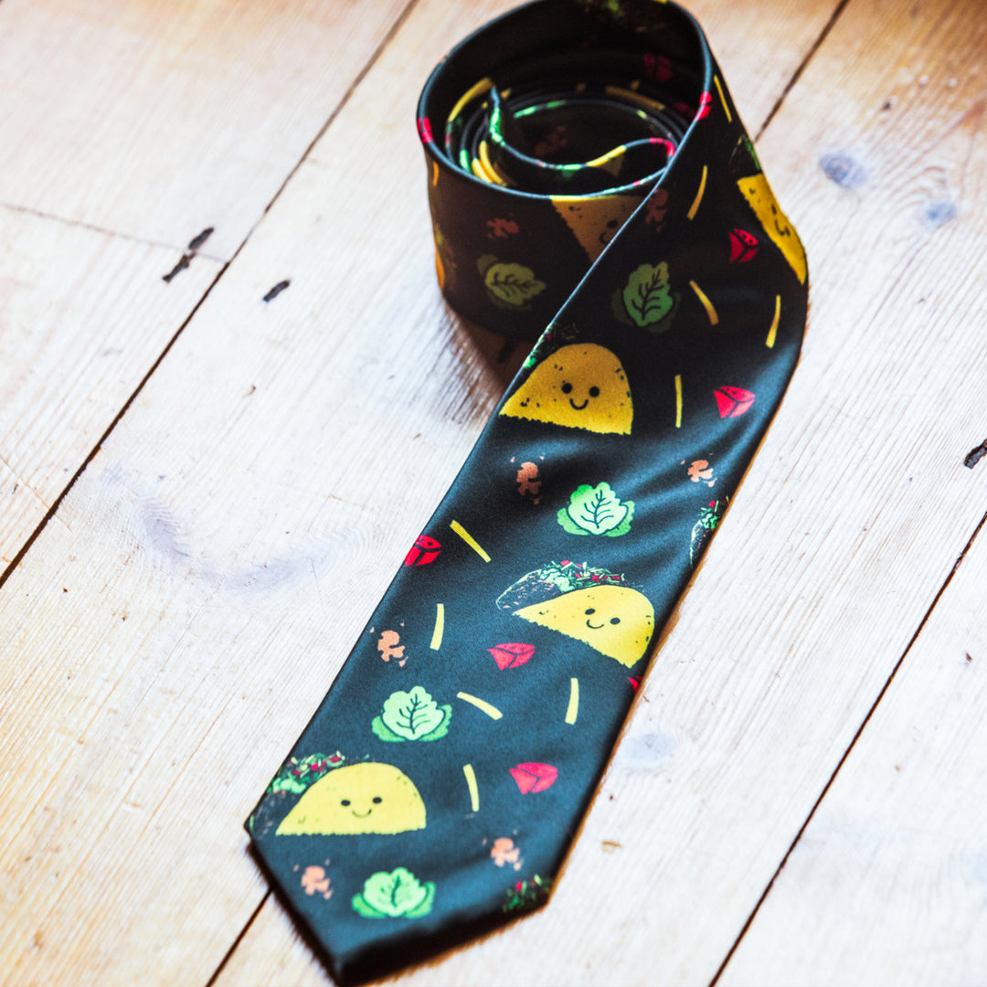 Tacos Necktie Funny Mens Ties Novelty Neckties for Men Taco Tie Hilarious Ties for Guys Image 2