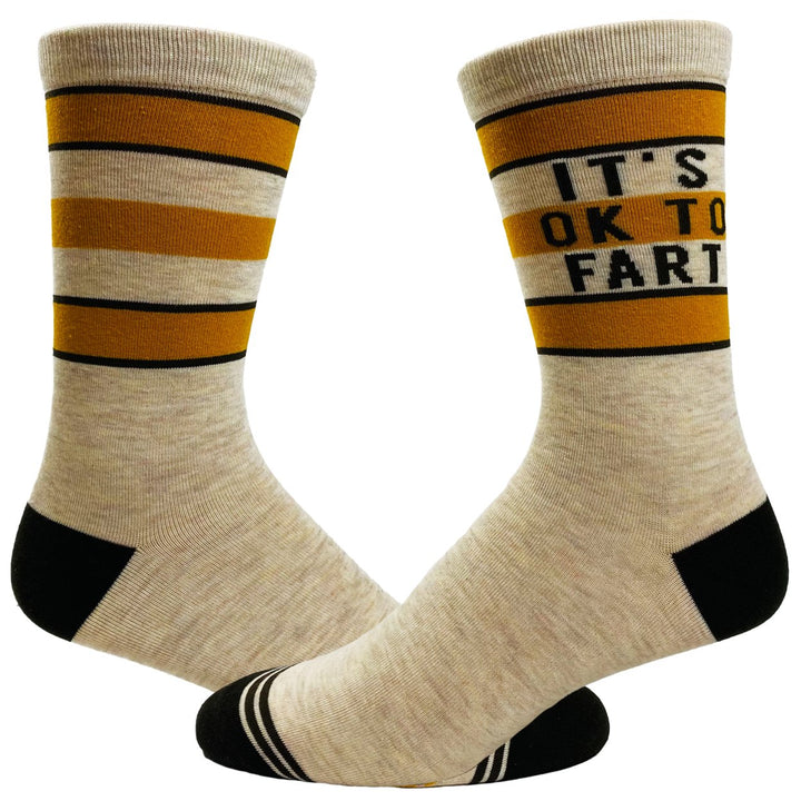 Youth Its Ok To f**t Socks Funny Bathroom Humor Pass Gas Toot Novelty Footwear Image 1