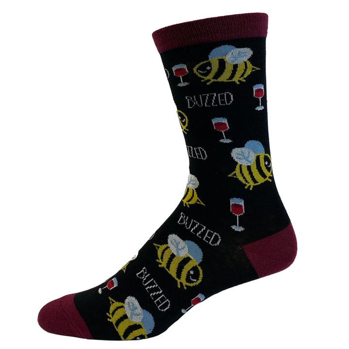 Womens Buzzed Socks Funny Bumble Bee Drinking Party Graphic Novelty Footwear Image 4