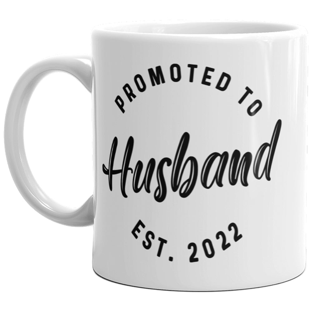 Promoted To Husband 2022 Mug Funny Family Wedding Announcement Coffee Cup-11oz Image 1