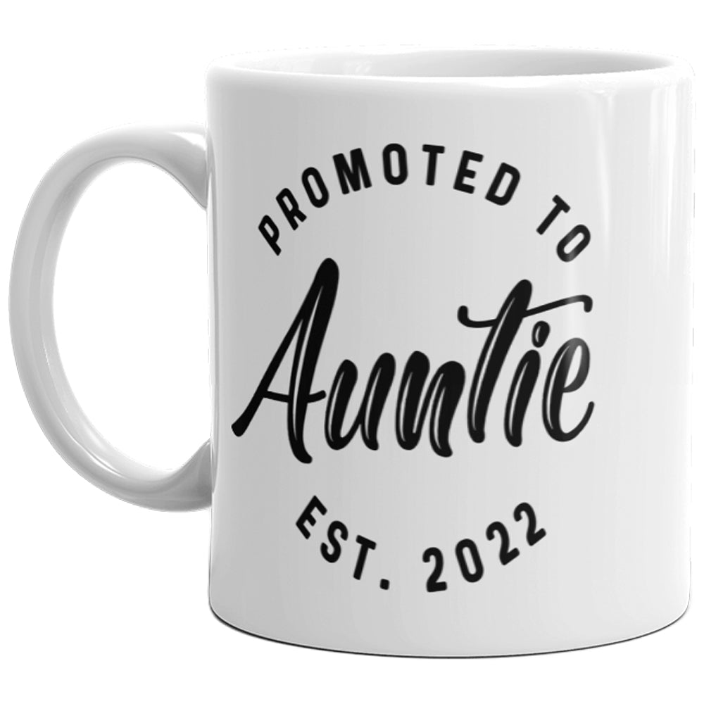 Promoted To Auntie 2022 Mug Funny Family Baby Announcement Coffee Cup-11oz Image 1