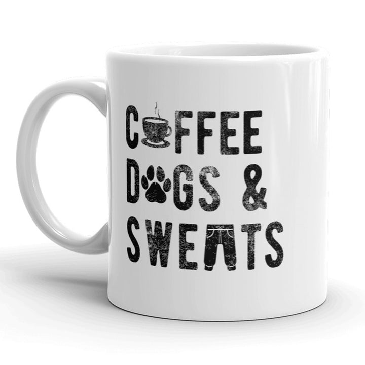 Coffee Dogs And Sweats Mug Cute Dog Lover Coffee Cup - 11oz Image 1