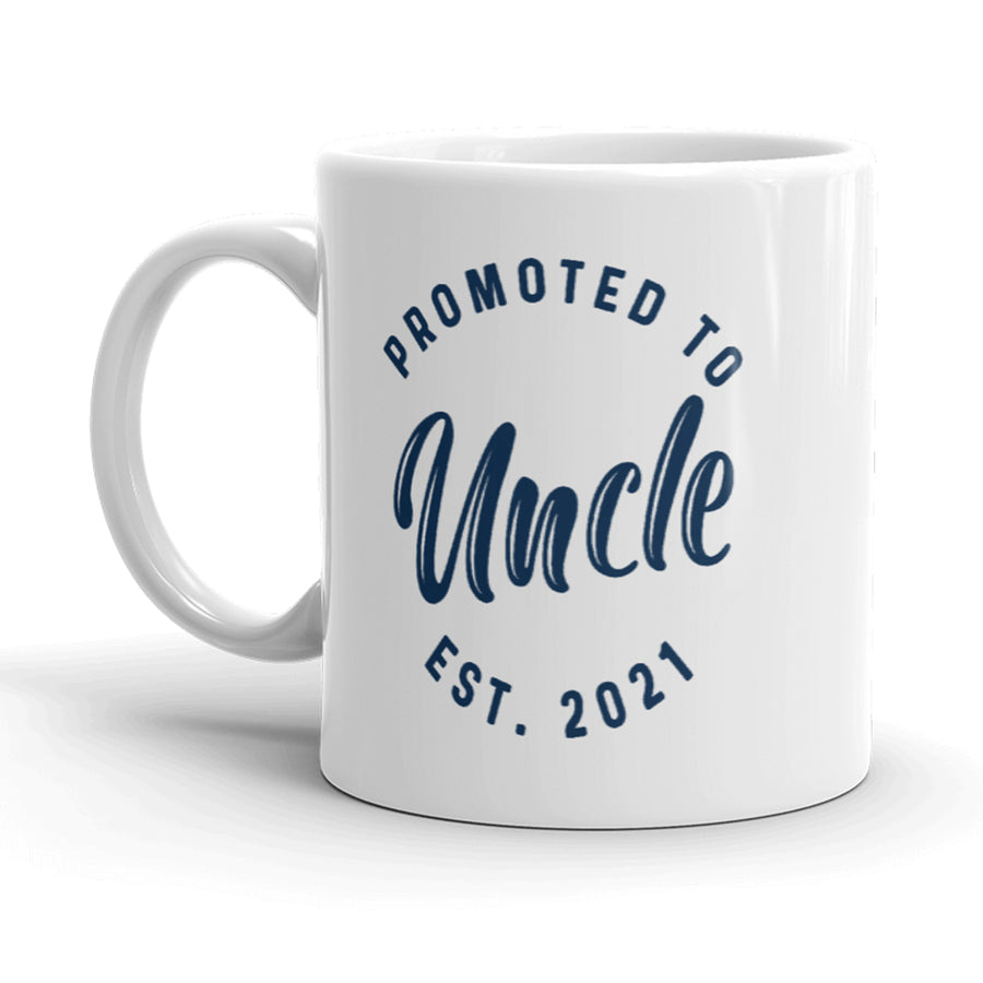 Promoted To Uncle 2021 Mug Funny Baby Family Graphic Coffee Cup-11oz Image 1