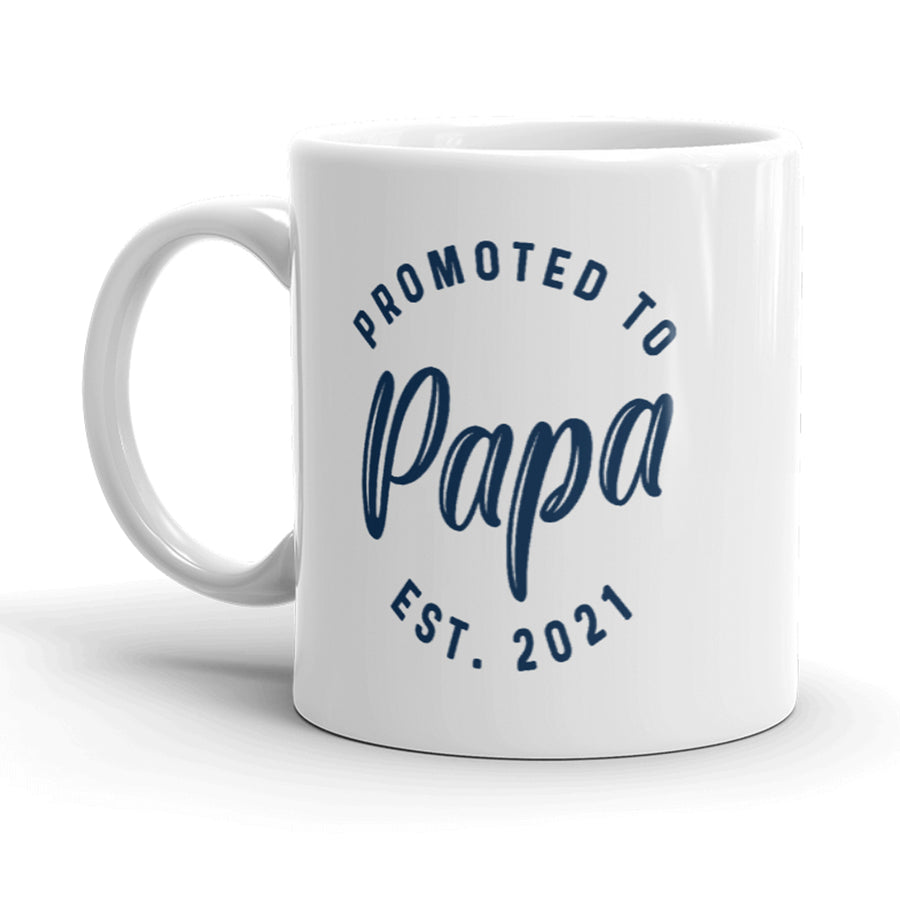 Promoted To Papa 2021 Mug Funny Baby Family Graphic Coffee Cup-11oz Image 1