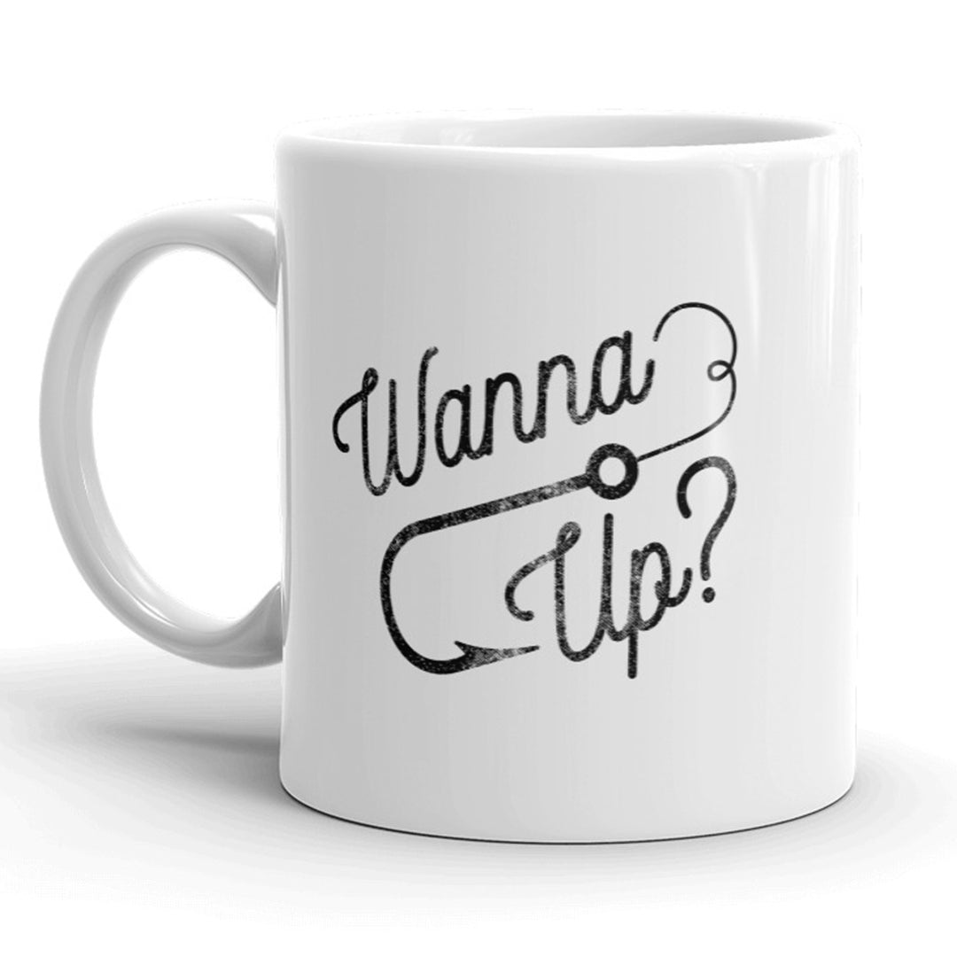 Wanna Hook Up Mug Funny Fishing Coffee Cup - 11oz Image 1