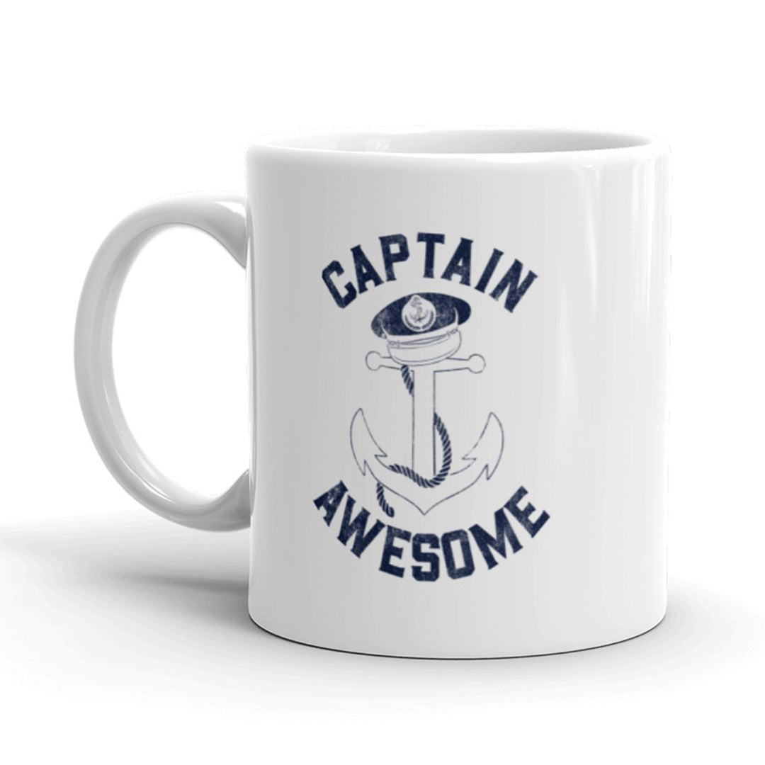 Captain Awesome Coffee Mug Funny Boating Ceramic Cup-11oz Image 1