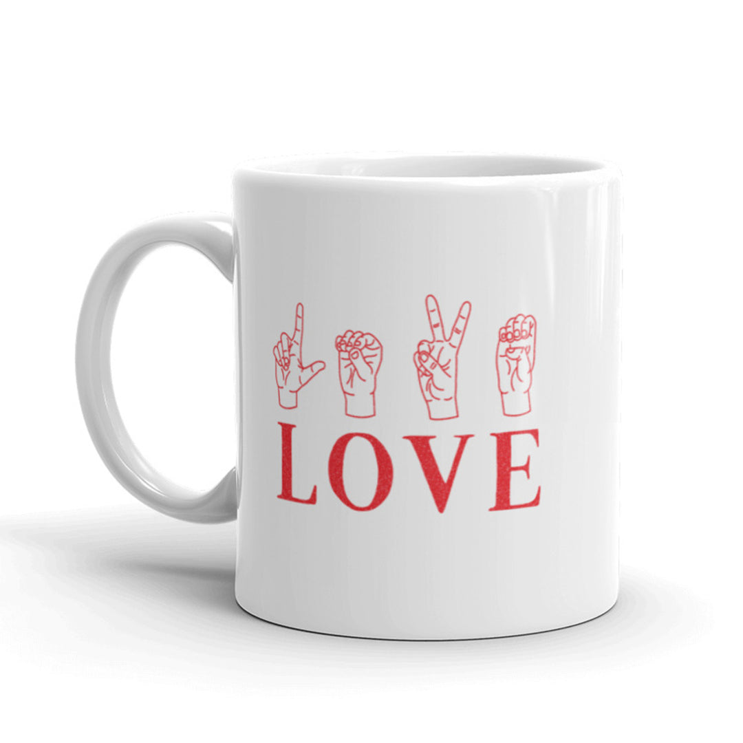 Love Sign Language Coffee Mug Cute Valentines Day Ceramic Cup-11oz Image 1