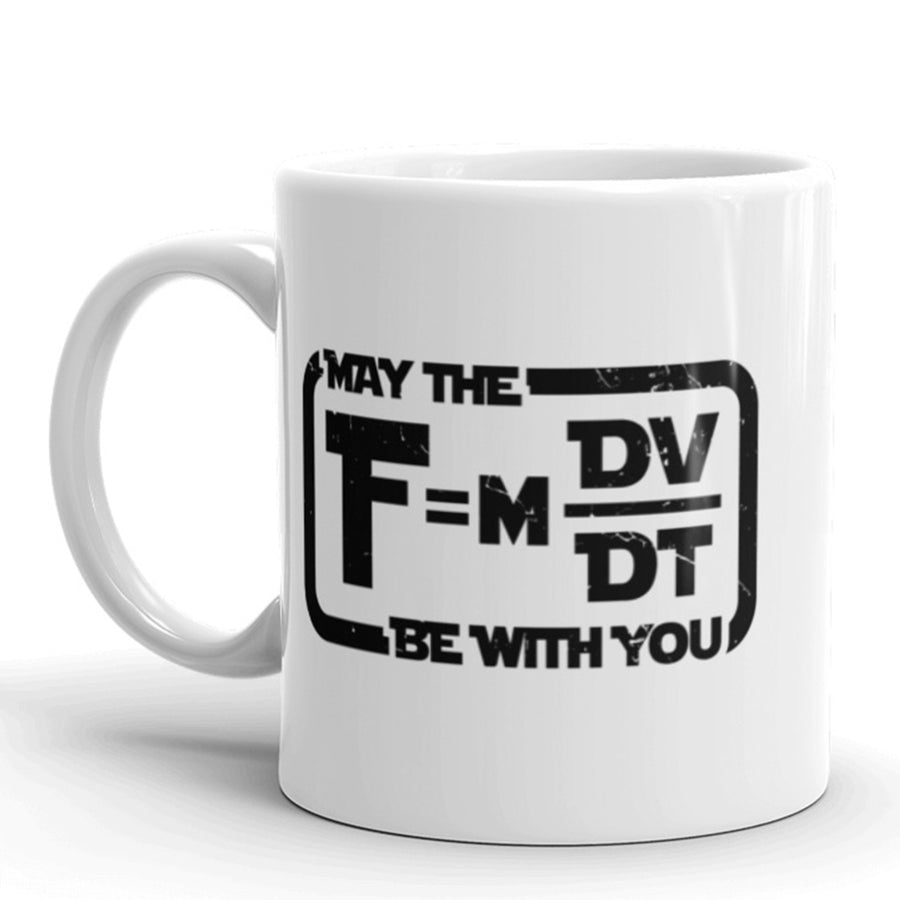 May The Force Be With You Equation Coffee Mug Funny Nerdy Mathy Ceramic Cup-11oz Image 1