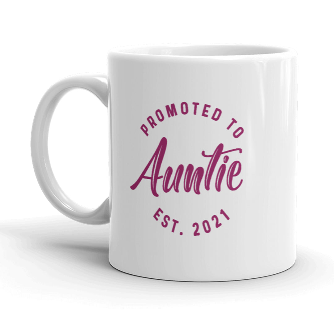 Promoted To Auntie 2021 Mug Funny New Baby Family Graphic Coffee Cup-11oz Image 1
