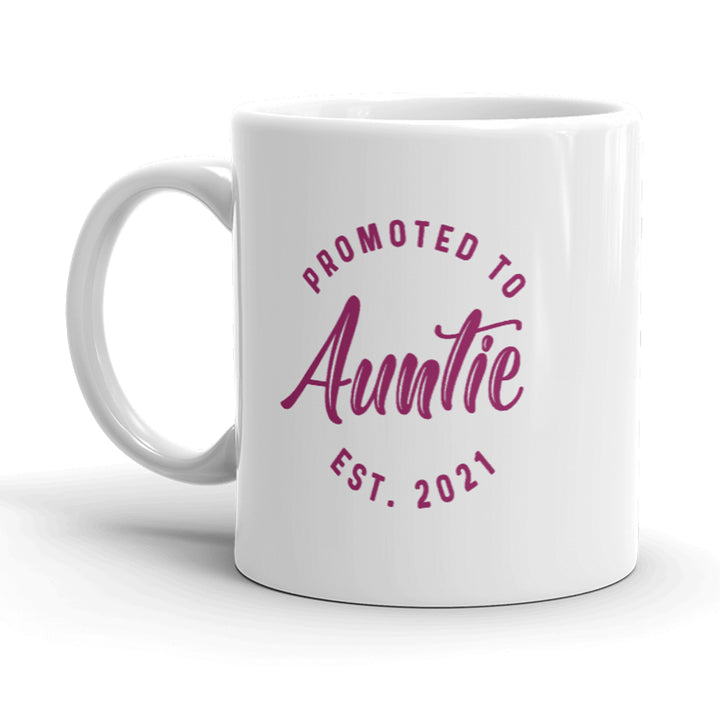 Promoted To Auntie 2021 Mug Funny Baby Family Graphic Coffee Cup-11oz Image 1