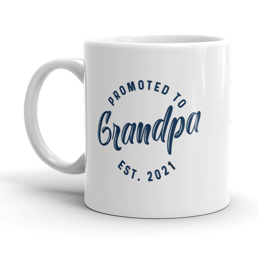 Promoted To Grandpa 2021 Mug Funny Baby Family Graphic Coffee Cup-11oz Image 1