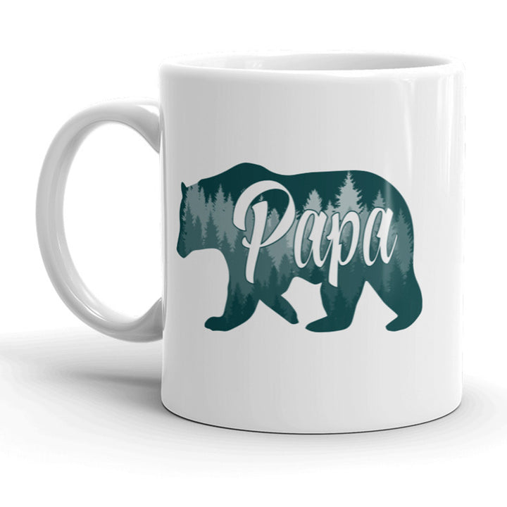 Papa Bear Trees Mug Cool Fathers Day Coffee Cup - 11oz Image 1