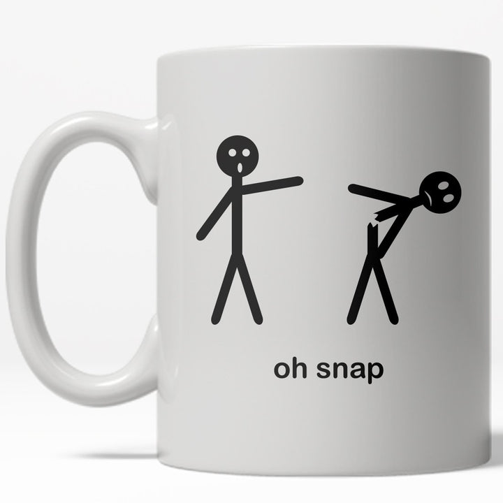 Oh Snap Mug Funny Broken Stick Figure Coffee Cup - 11oz Image 1