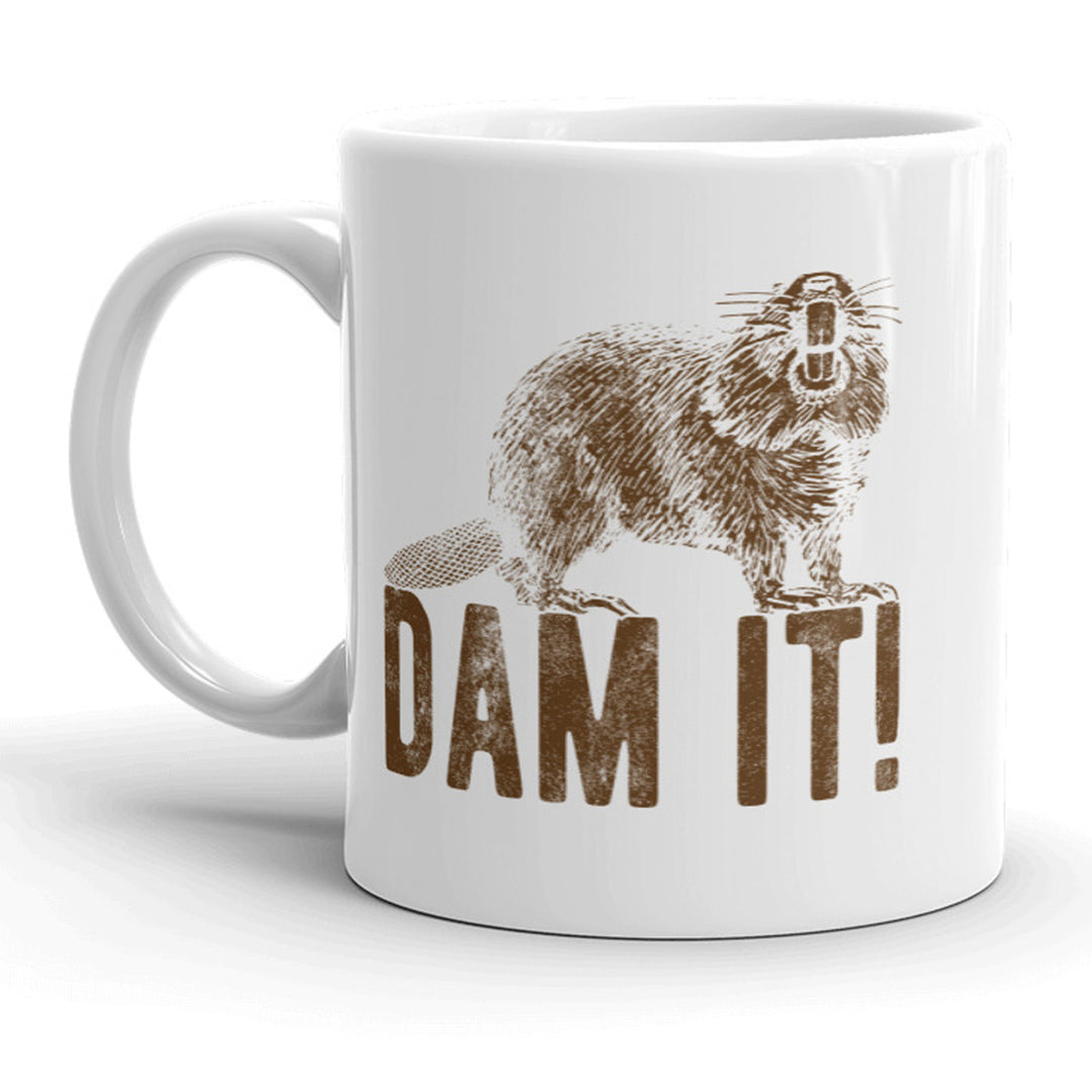 Dam It Mug Funny Angry Beaver Coffee Cup - 11oz Image 1