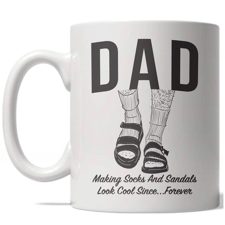 Dad Socks And Sandals Mug Funny Fathers Day Coffee Cup - 11oz Image 1