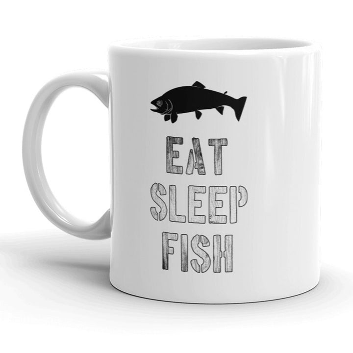 Eat Sleep Fish Mug Funny Outdoors Life Fathers Day Coffee Cup - 11oz Image 1