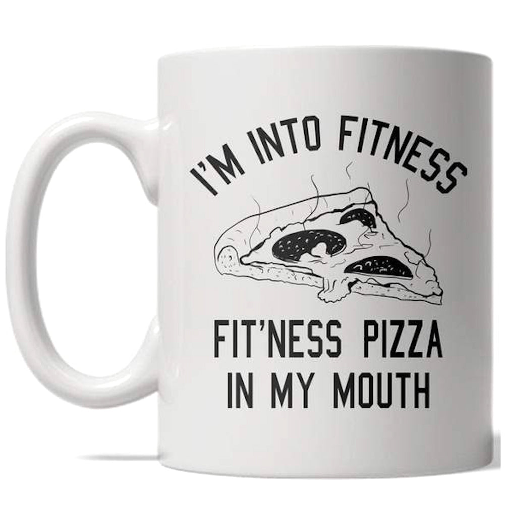 Fitness Pizza Mug Funny Workout Health Italian Food Coffee Cup - 11oz Image 1