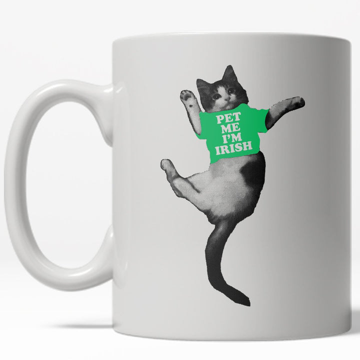 Pet Me Im Irish Mug Funny St. Patricks Day Coffee Cup - 11oz Image 1