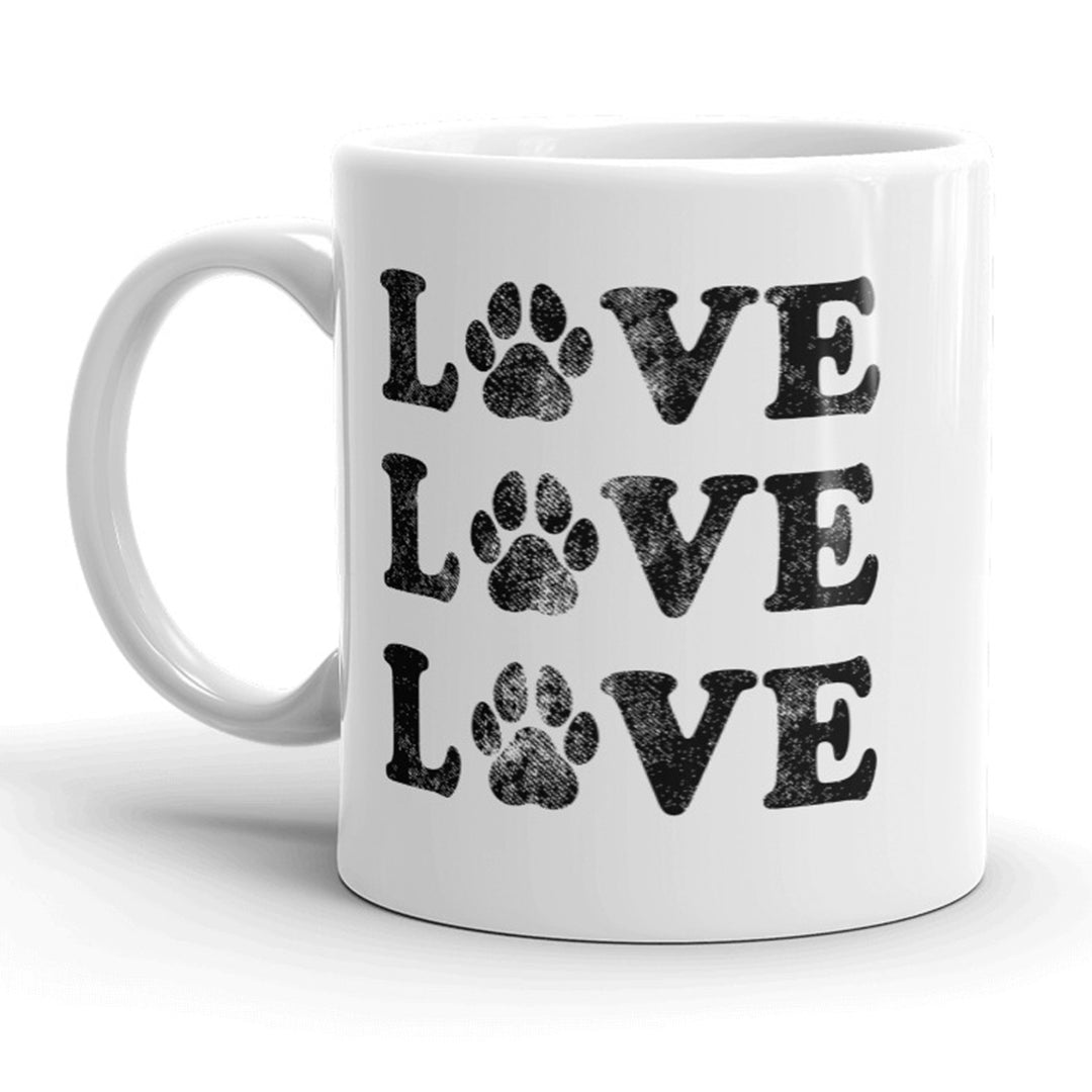 Love Love Love Paw Mug Funny Pet Dog Coffee Cup - 11oz Image 1