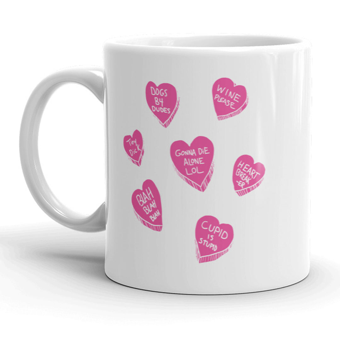 Offensive Candy Hearts Mug Funny Valentines Day Coffee Cup - 11oz Image 1