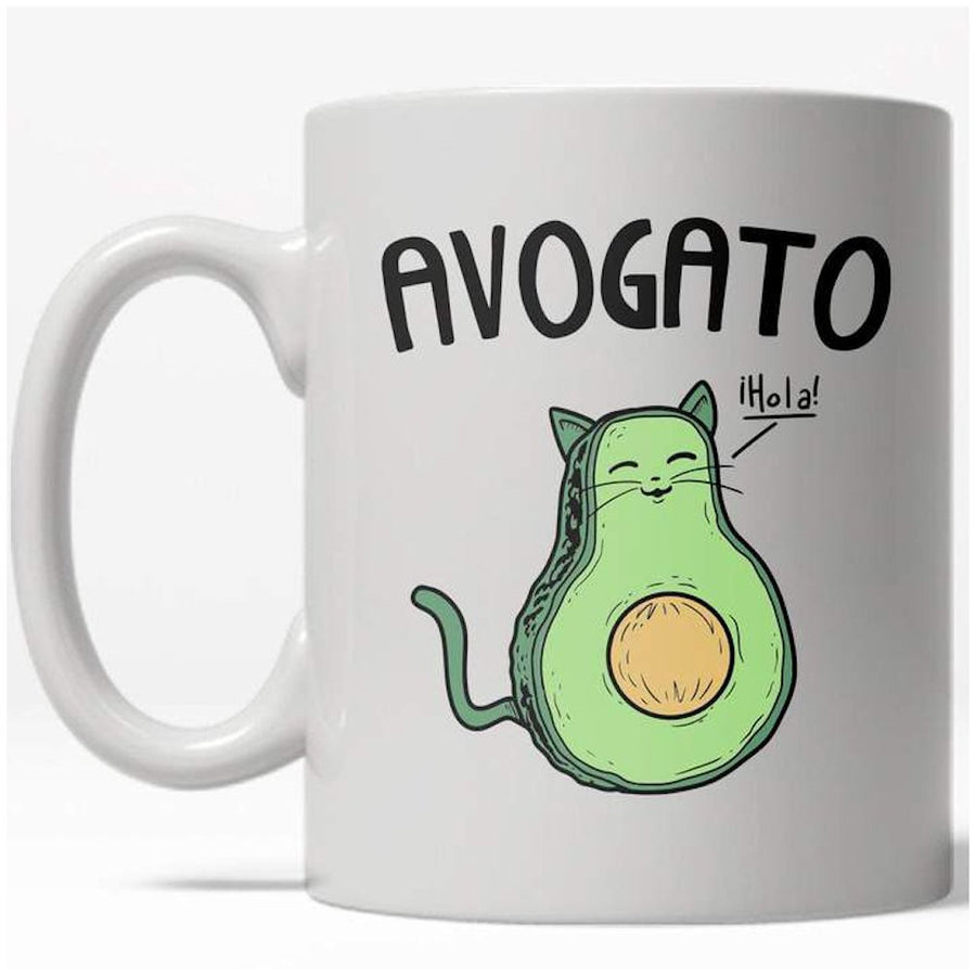 Avogato Mug Funny Avocado Cat Kitty Coffee Cup - 11oz Image 1