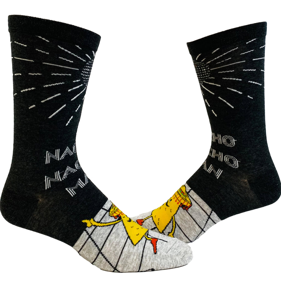 Mens Nacho Nacho Man Socks Funny Macho Nachos And Cheese Cinco De Mayo Graphic Footwear Image 1