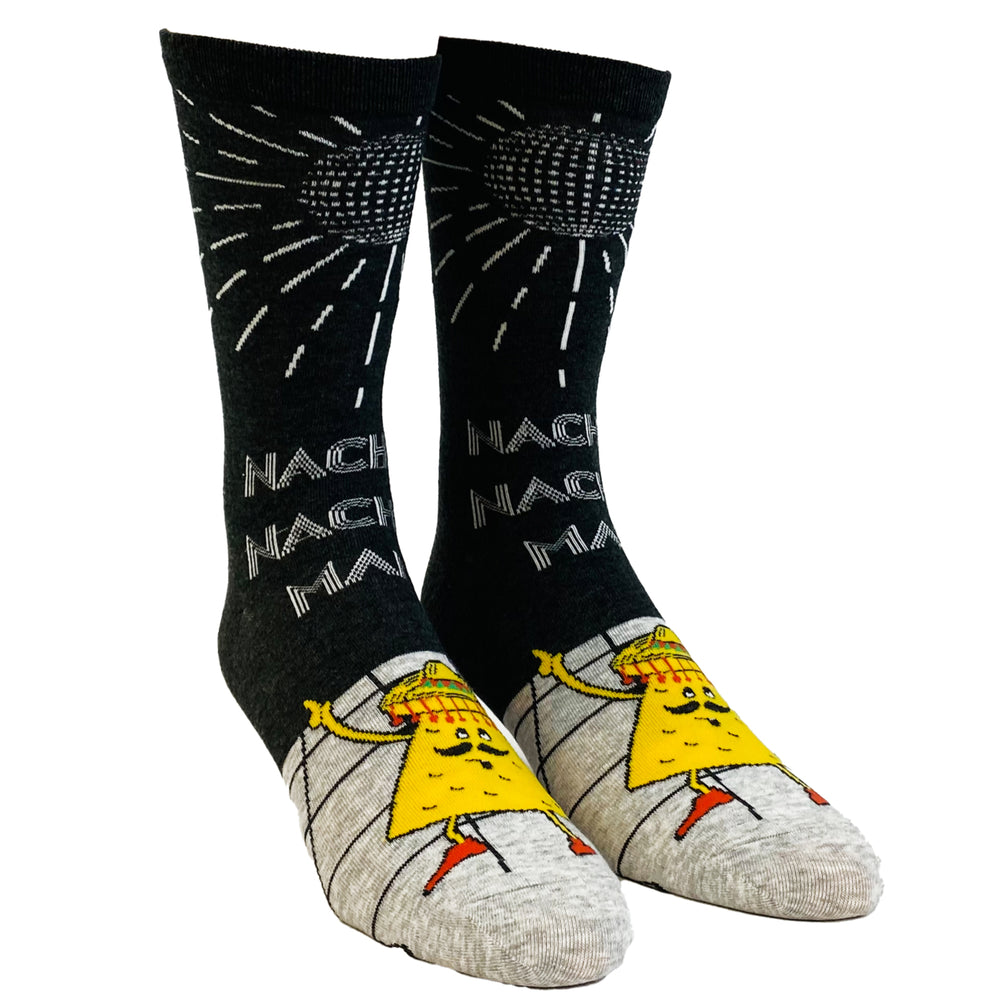 Mens Nacho Nacho Man Socks Funny Macho Nachos And Cheese Cinco De Mayo Graphic Footwear Image 2