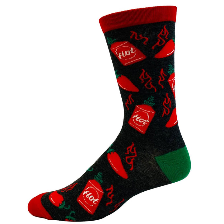 Youth Awesome Sauce Socks Funny Spicy Hot Sauce Lover Graphic Novelty Footwear Image 4