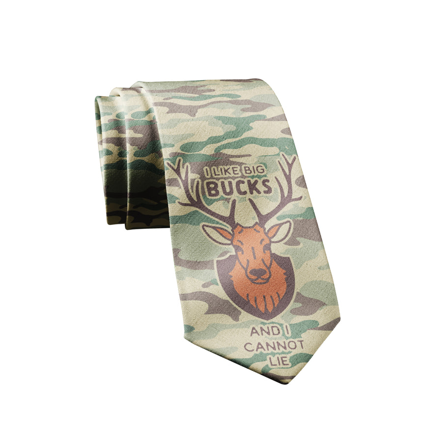 I Like Big Bucks and I Cannot Lie Necktie Funny Neckties for Men Hunting Tie For Guys Hunter Novelty Ties Image 1
