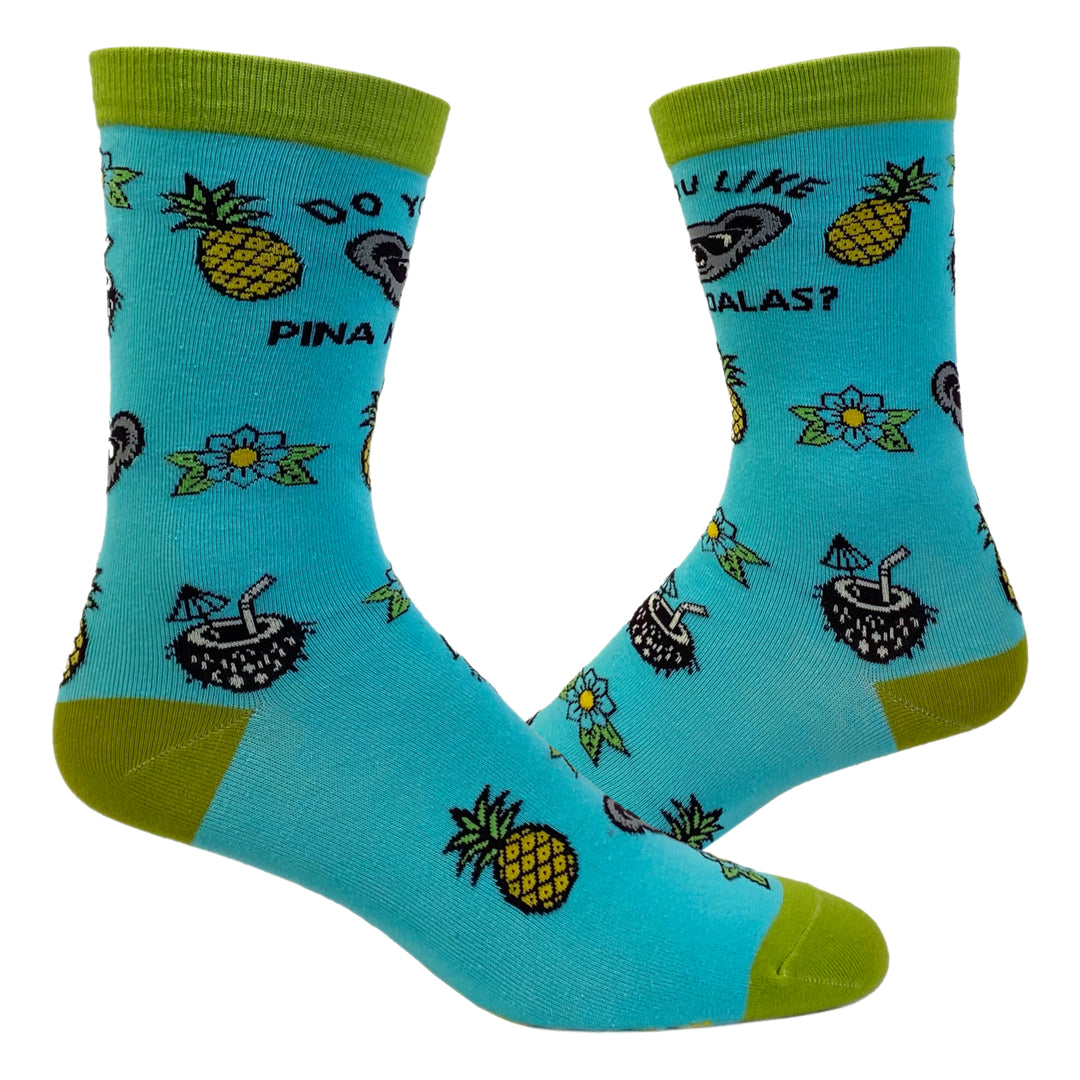 Womens Do You Like Pina Koalas Socks Funny Koala Bear Pineapple Silly Graphic Footwear Image 1