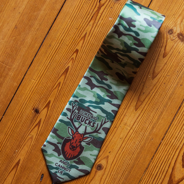 I Like Big Bucks and I Cannot Lie Necktie Funny Neckties for Men Hunting Tie For Guys Hunter Novelty Ties Image 2
