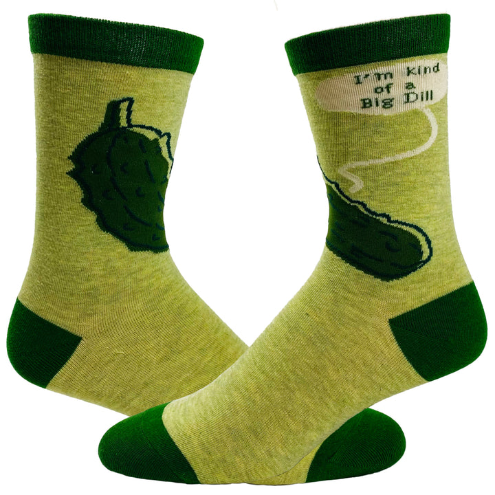 Mens Im Kind of A Big Dill Socks Funny Sour Pickle Graphic Novelty Footwear Image 1