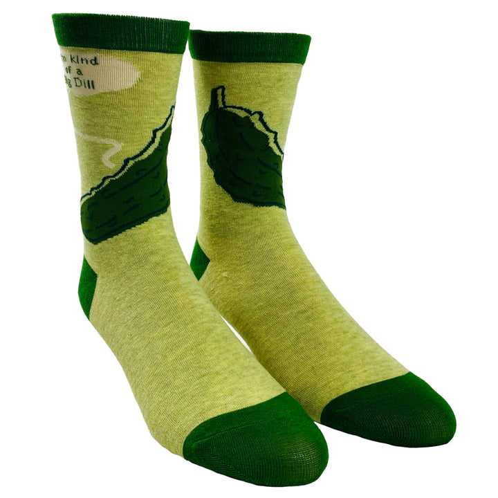 Mens Im Kind of A Big Dill Socks Funny Sour Pickle Graphic Novelty Footwear Image 2