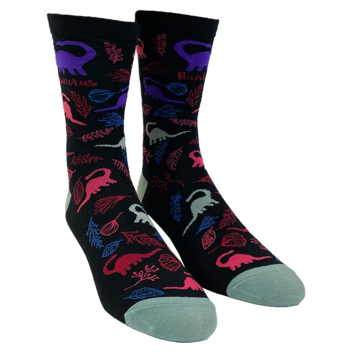 Womens Auntiesaurs Socks Funny Dinosaur Flowers Plants Aunt Family Graphic Novelty Footwear Image 2