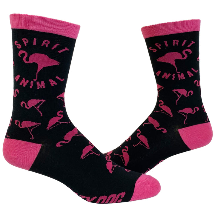 Women's Spirit Animal Flamingo Socks Funny Tripocal Pink Bird Graphic Novelty Footwear Image 1