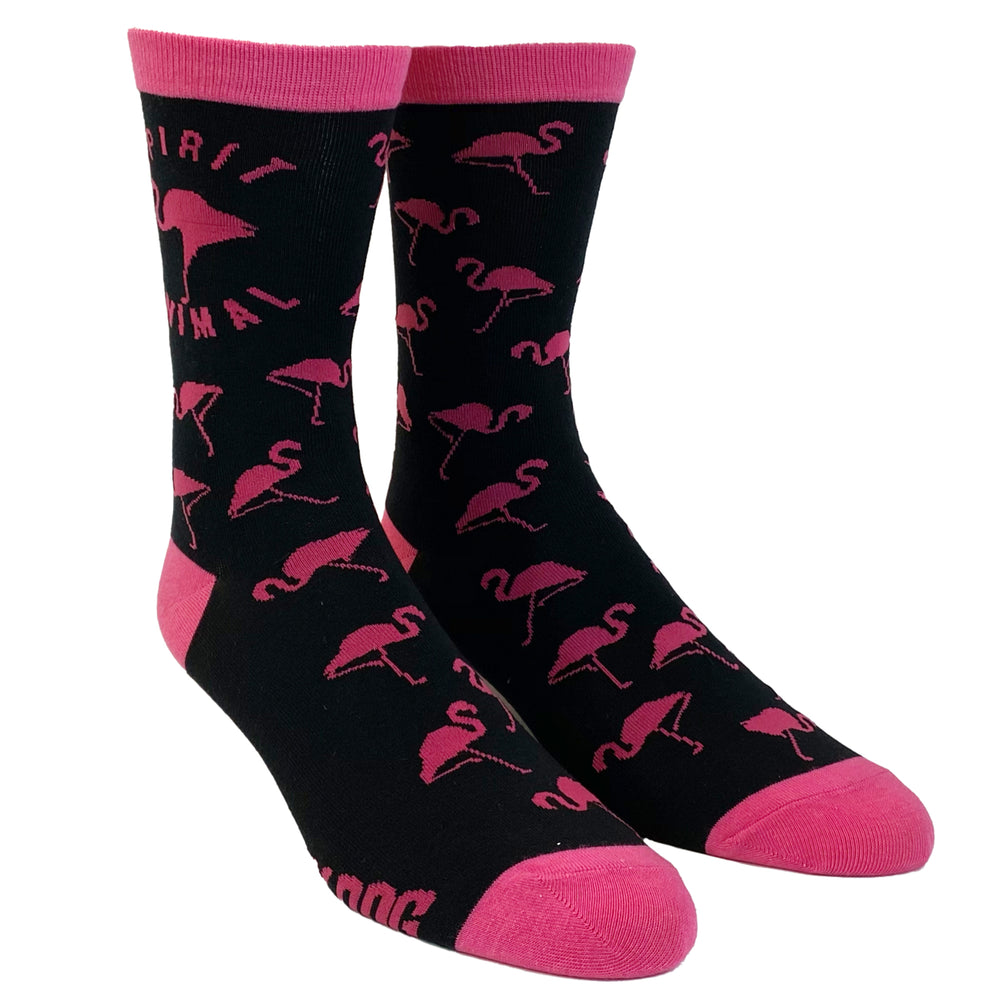 Women's Spirit Animal Flamingo Socks Funny Tripocal Pink Bird Graphic Novelty Footwear Image 2