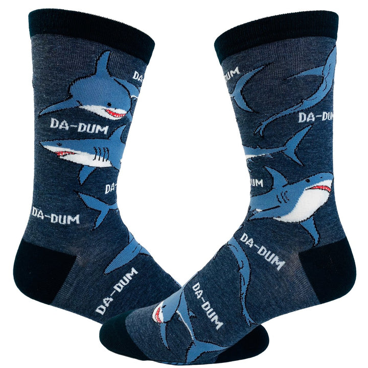 Youth Shark Da-Dum Socks Funny Shark Movie Theme Song Ocean Beach Vaction Footwear Image 1