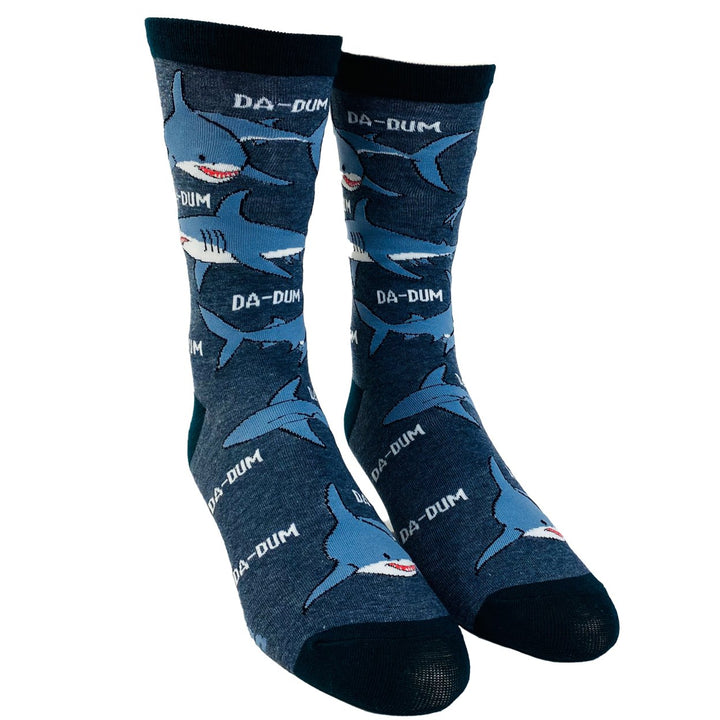 Youth Shark Da-Dum Socks Funny Shark Movie Theme Song Ocean Beach Vaction Footwear Image 2