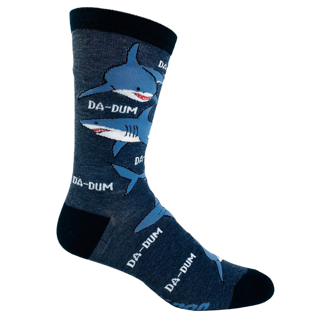 Youth Shark Da-Dum Socks Funny Shark Movie Theme Song Ocean Beach Vaction Footwear Image 6