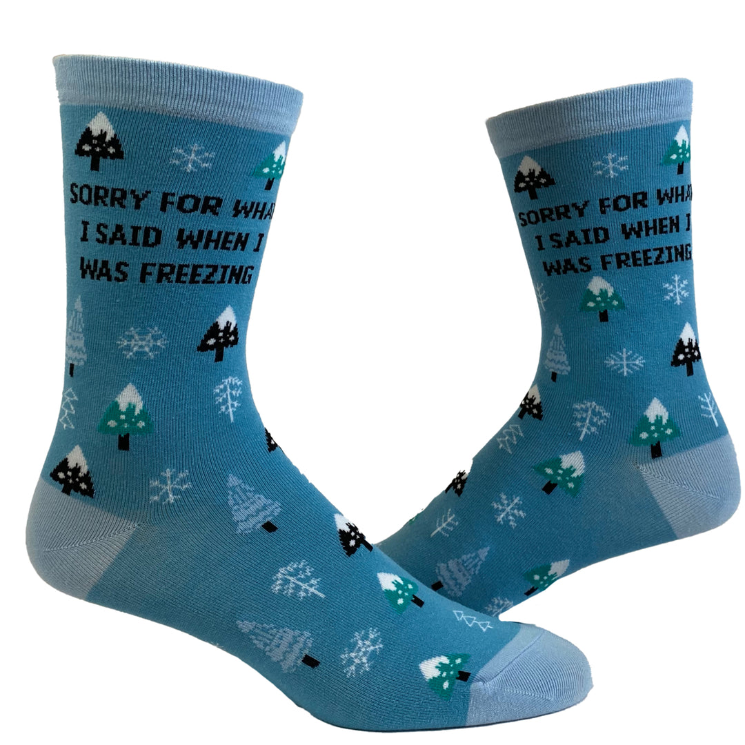 Women's Sorry For What I Said When I Was Freezing Socks Funny Winter Cold Snow Graphic Novelty Footwear Image 1