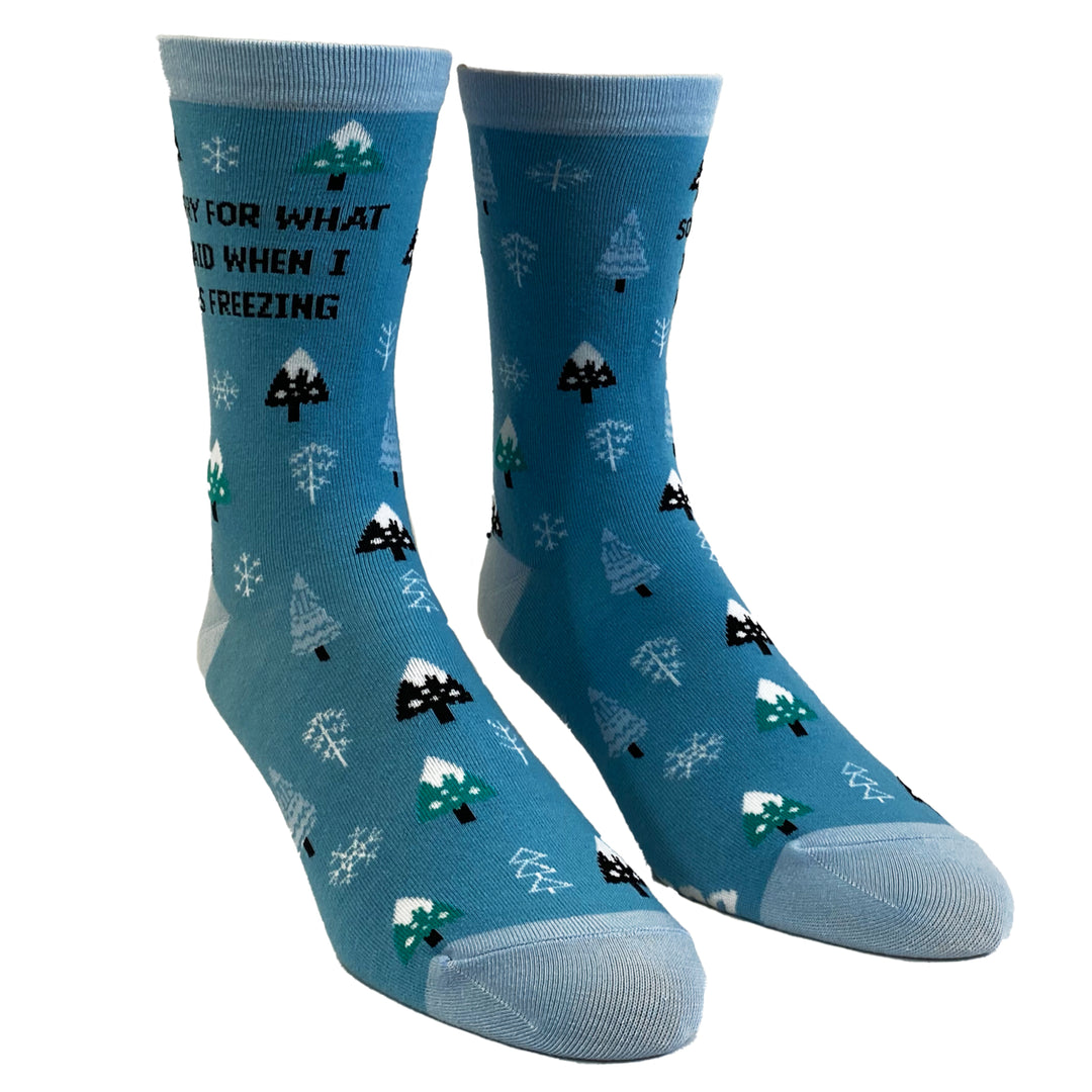 Women's Sorry For What I Said When I Was Freezing Socks Funny Winter Cold Snow Graphic Novelty Footwear Image 2