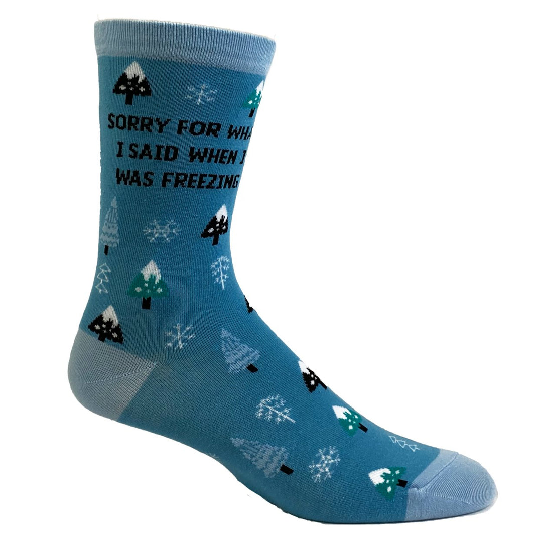 Womens Sorry For What I Said When I Was Freezing Socks Funny Winter Cold Snow Graphic Novelty Footwear Image 6