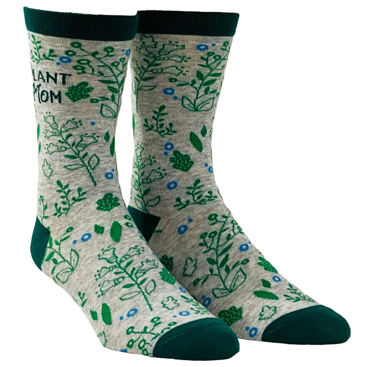 Womens Plant Mom Socks Funny Gardening Flowers Herbs Growing Novelty Graphic Footwear Image 2