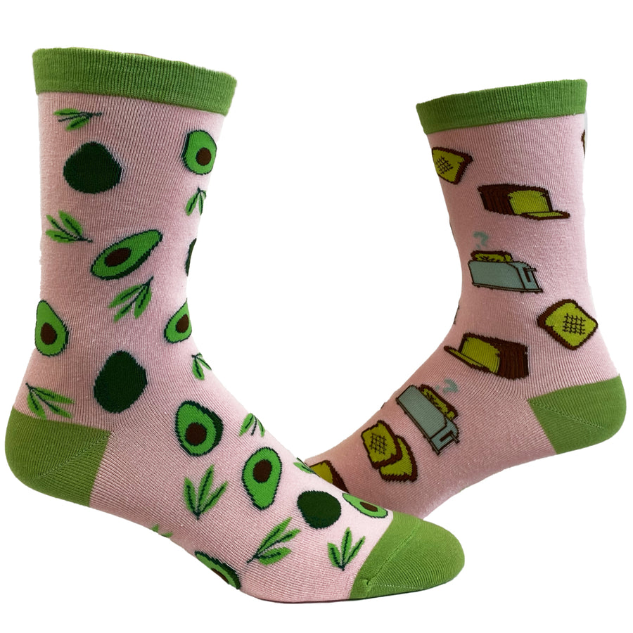 Womens Avocado Toast Socks Funny Millenial Breakfast Bread Graphic Novelty Footwear Image 1